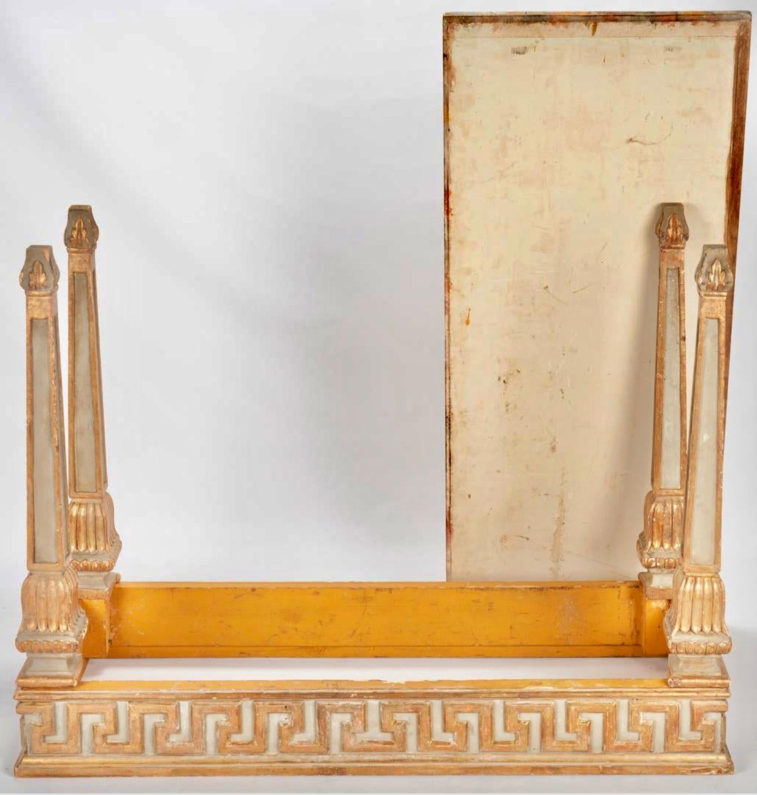 Neoclassical Styled Painted Tall Console Table with Greek Key Decoration 1