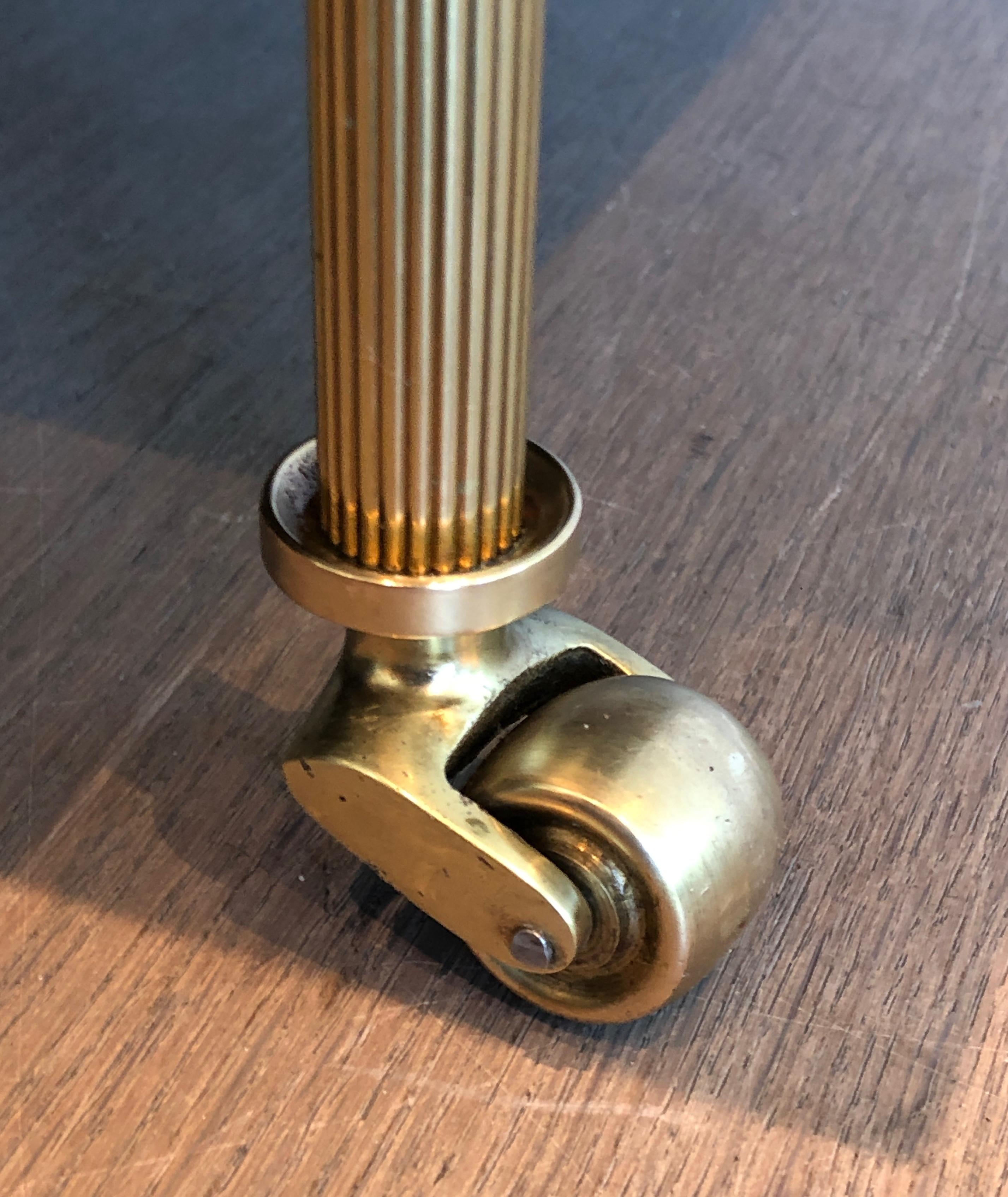 Neoclassical Stylel Brass Shelves on Casters with Three Tiers by Maison Jansen 12