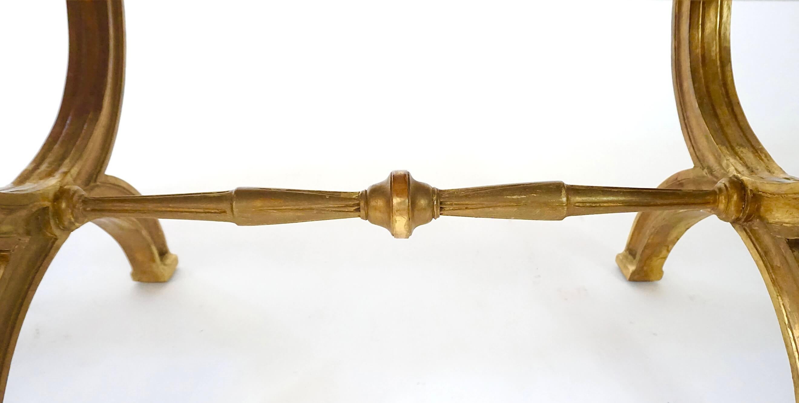Neoclassical Swedish Gustavian Giltwood Curule Leg Long Bench, circa 1805 For Sale 3