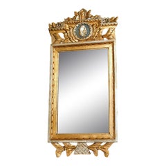 Neoclassical Swedish Carved Wood Mirror