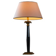 Neoclassical Table Lamp in Marble and Brass 1970s