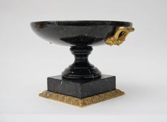 Neoclassical Tazza in Bronze and Black Marble