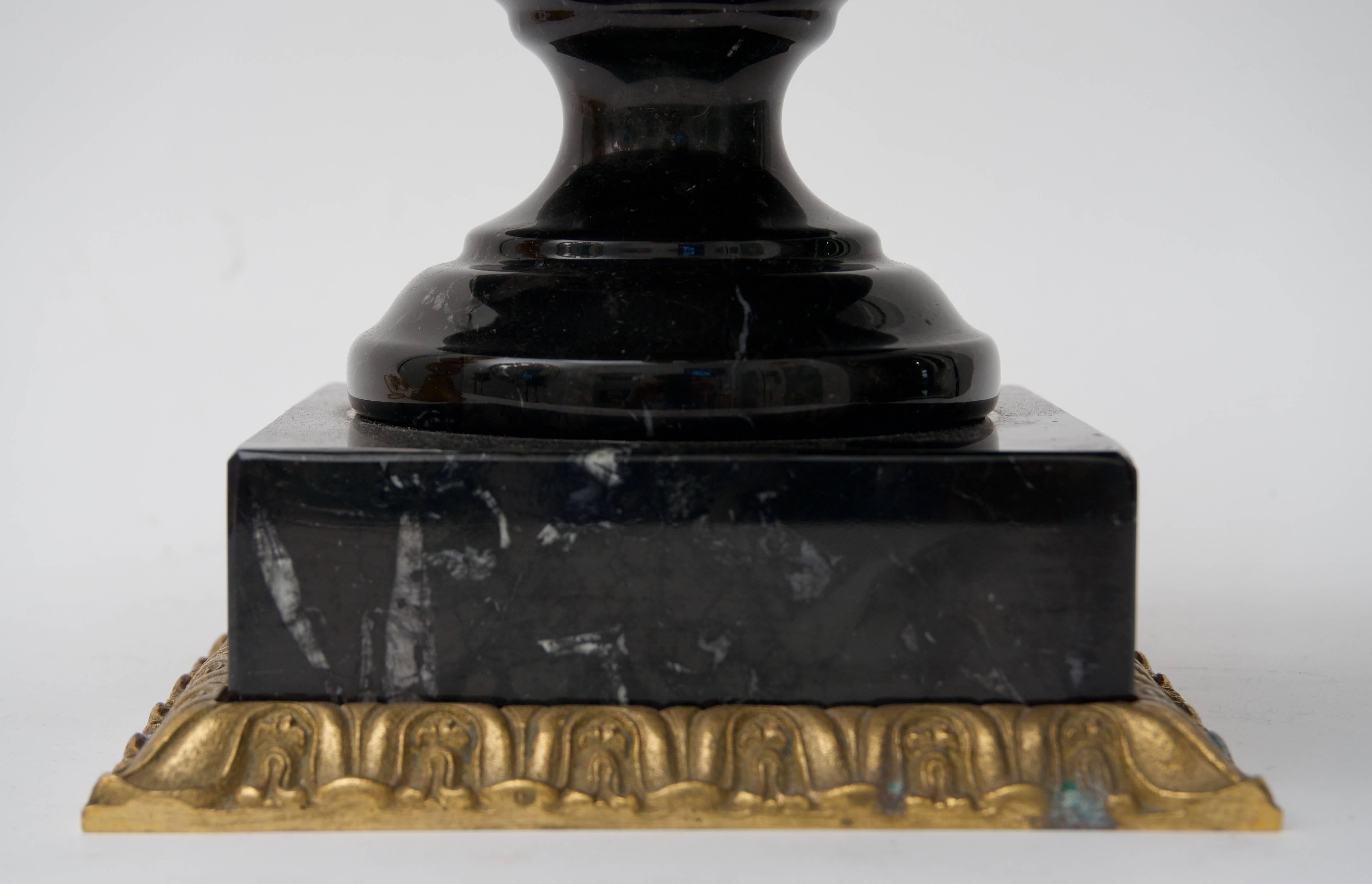 Neoclassical Revival Neoclassical Tazza in Bronze and Black Marble
