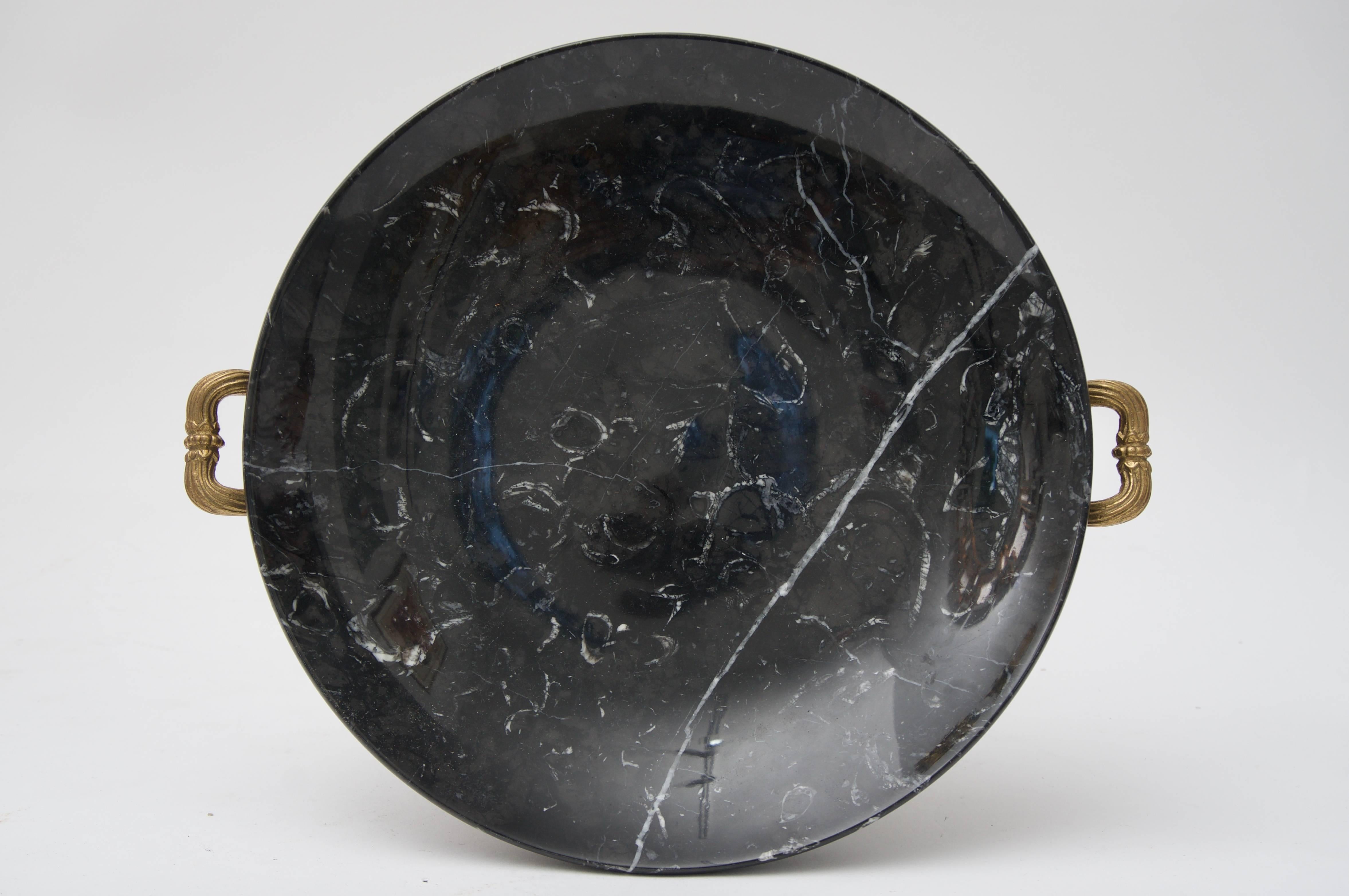 20th Century Neoclassical Tazza in Bronze and Black Marble