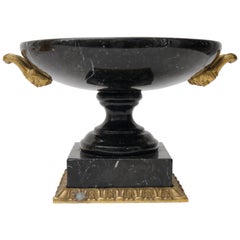 Neoclassical Tazza in Bronze and Black Marble