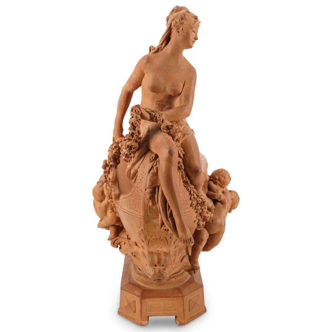 French Neoclassical Terracotta Centerpiece Sculpture by Joseph Cheret For Sale