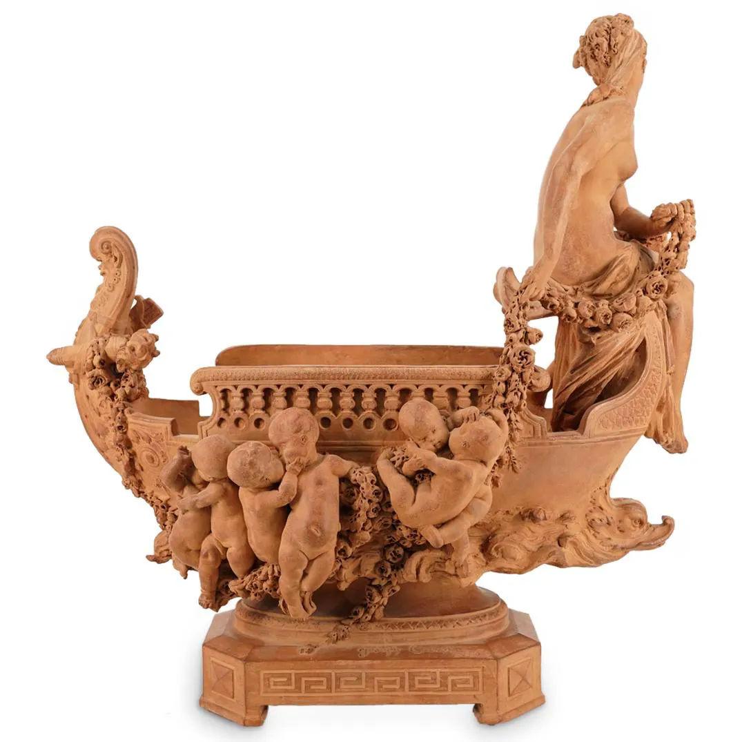 Neoclassical Terracotta Centerpiece Sculpture by Joseph Cheret For Sale 1