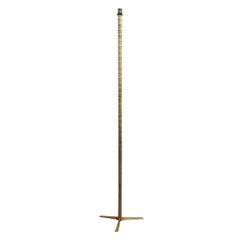 Neoclassical Textured Solid Brass Tripod Floor Lamp, France, 1960s