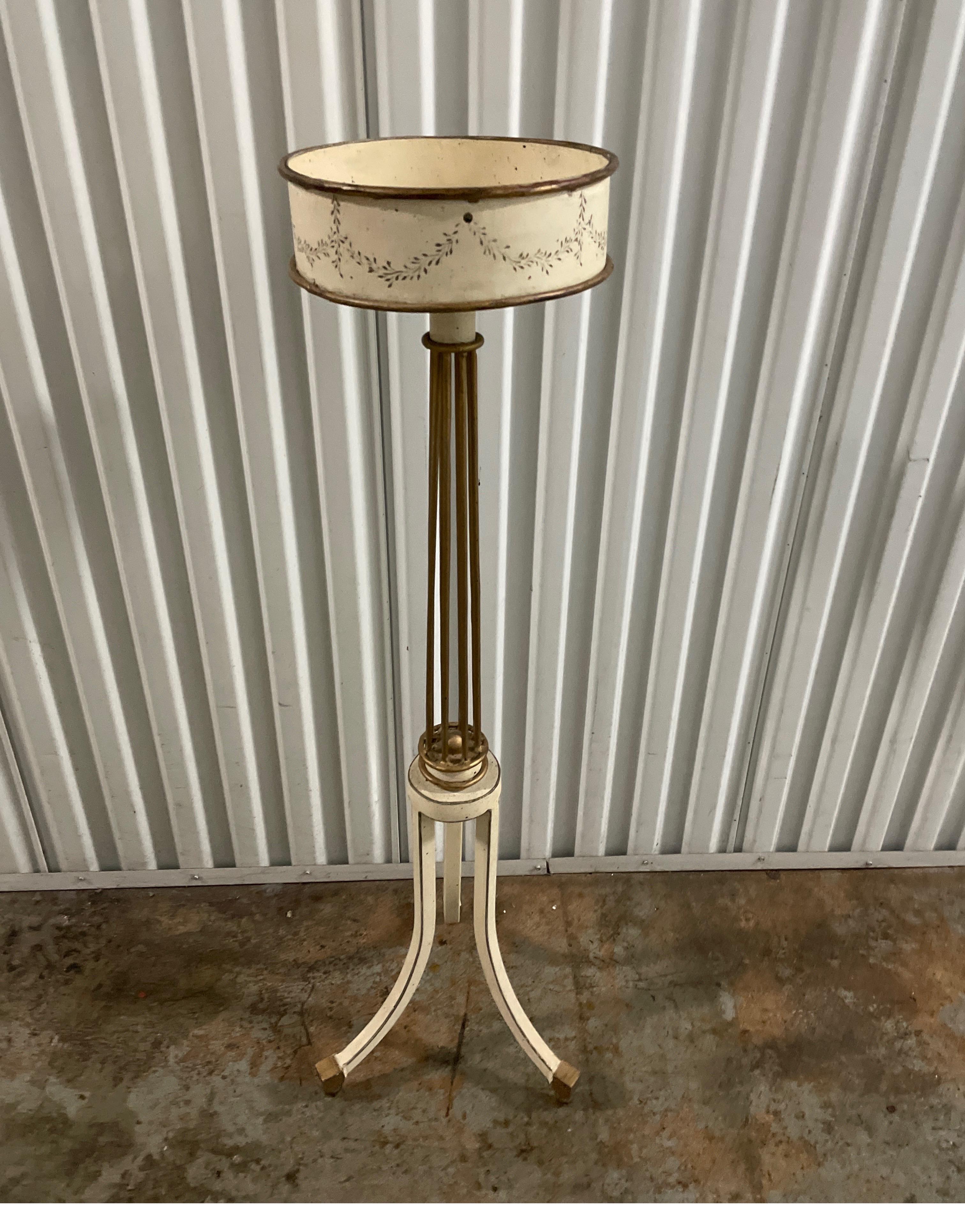 Painted Neoclassical tole plant stand.
