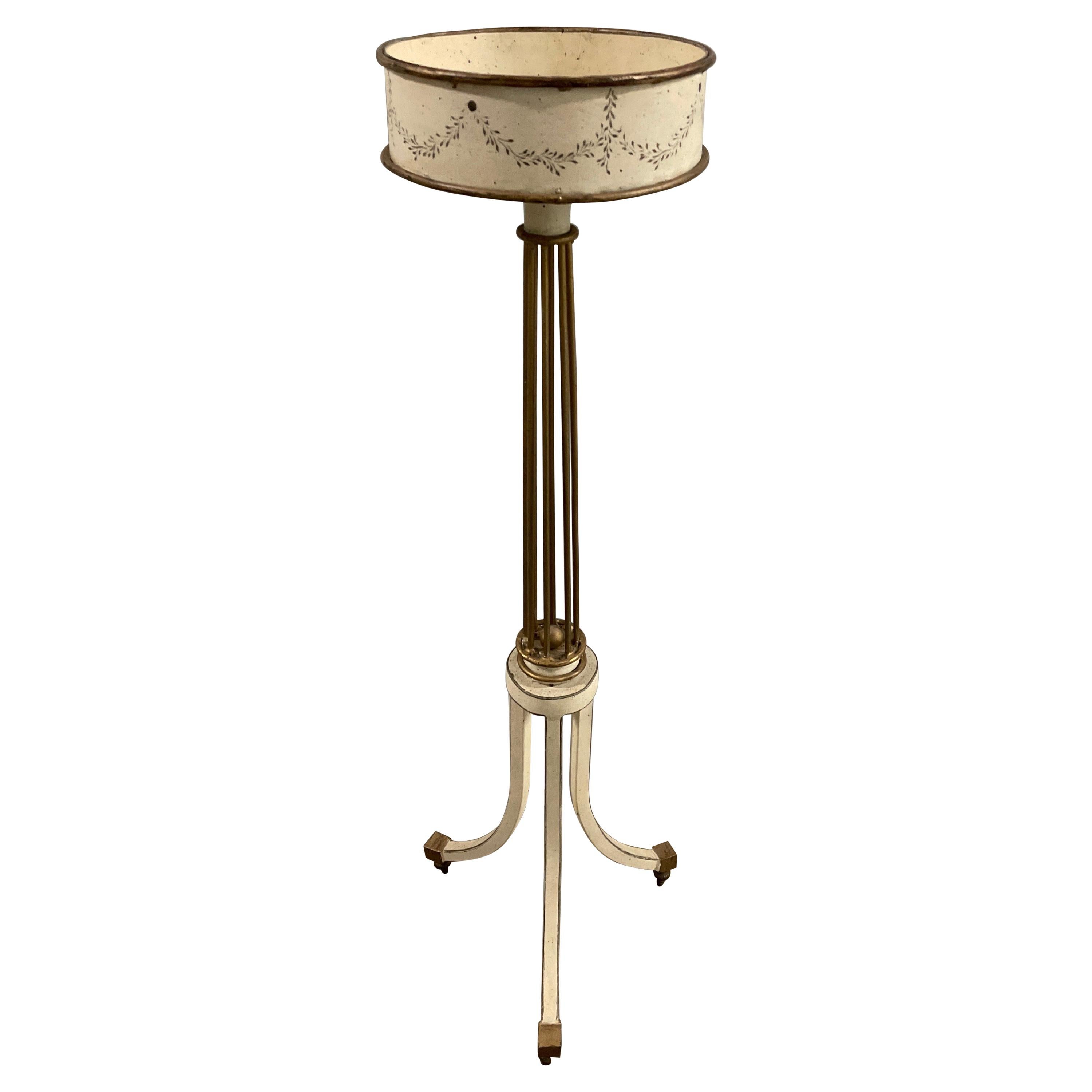 Neoclassical Tole Painted Plant Stand For Sale