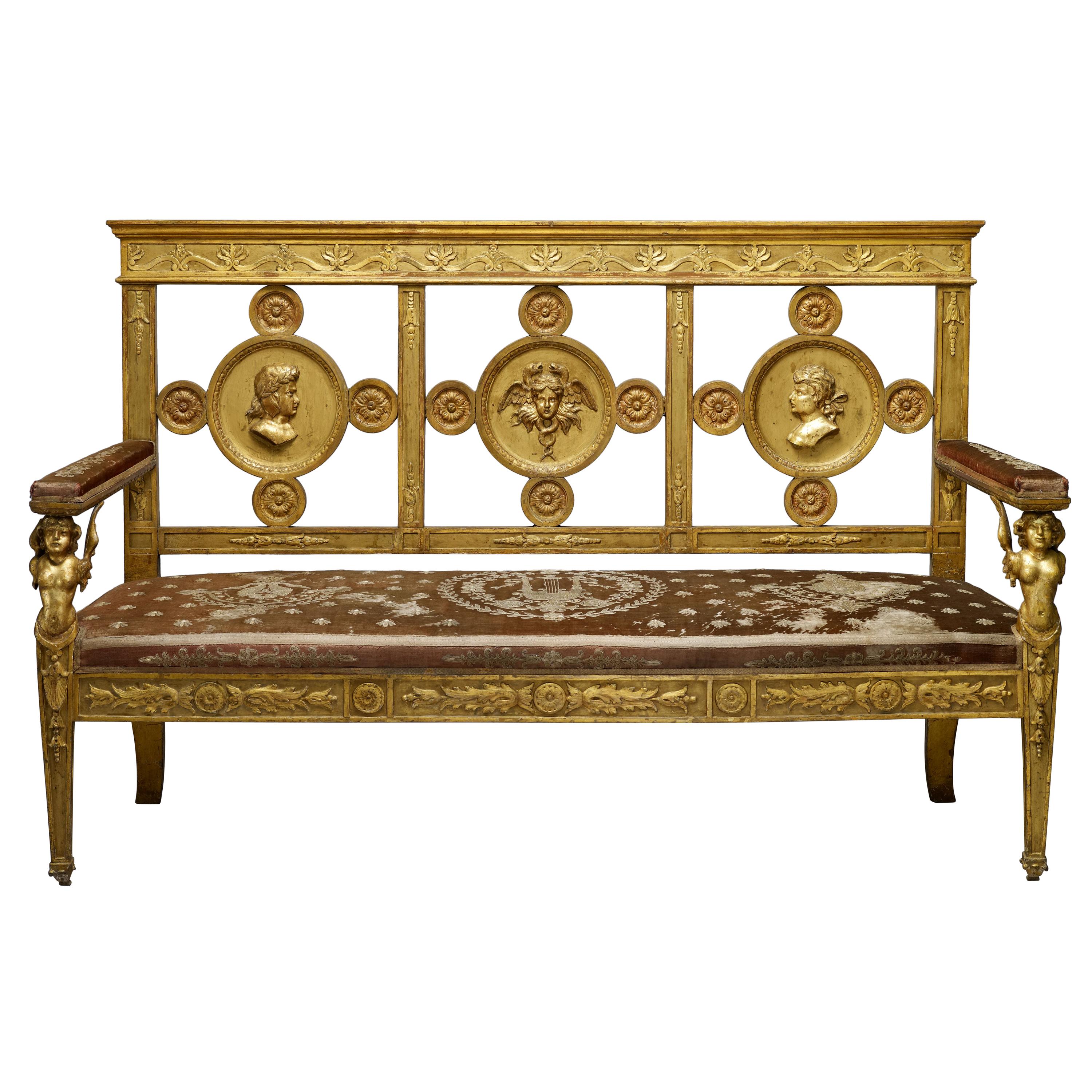 Neoclassical Toscany bench For Sale