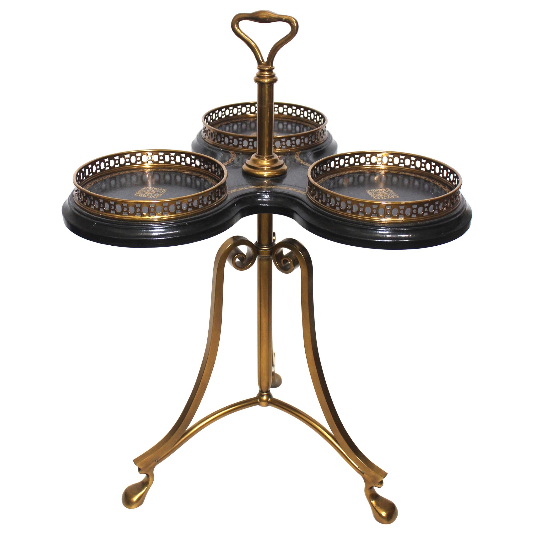 Neoclassical Trefoil Table by La Barge