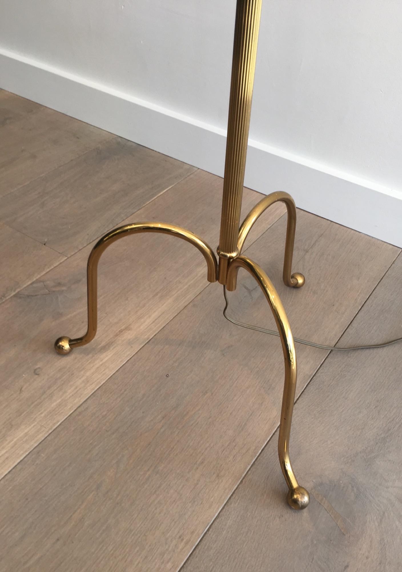 Neoclassical Tripode Brass Floor Lamp  For Sale 4