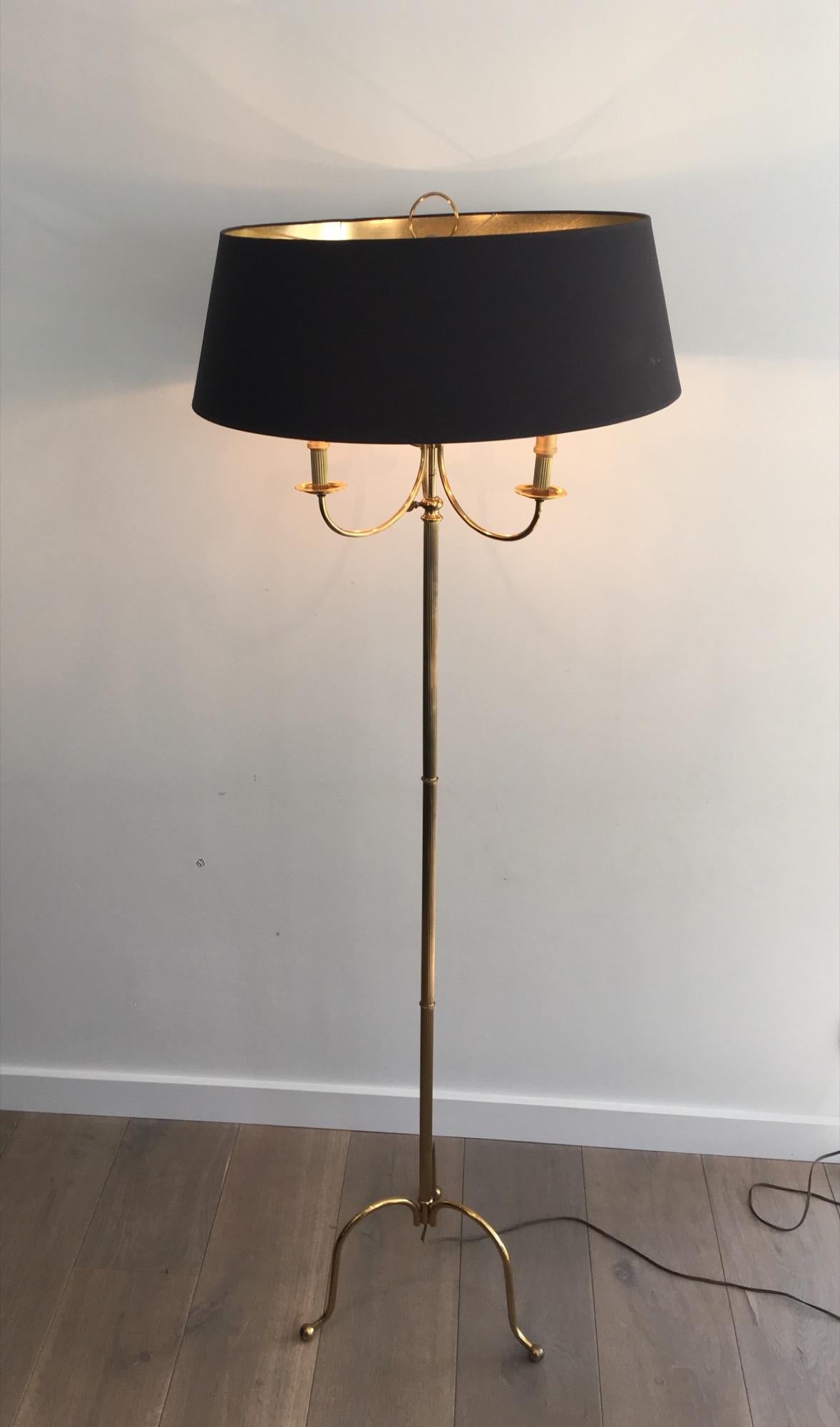 Neoclassical Tripode Brass Floor Lamp 7