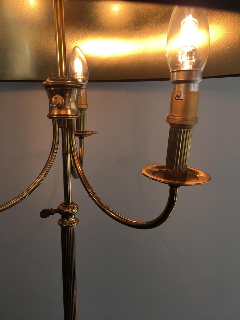 Mid-20th Century Neoclassical Tripode Brass Floor Lamp  For Sale