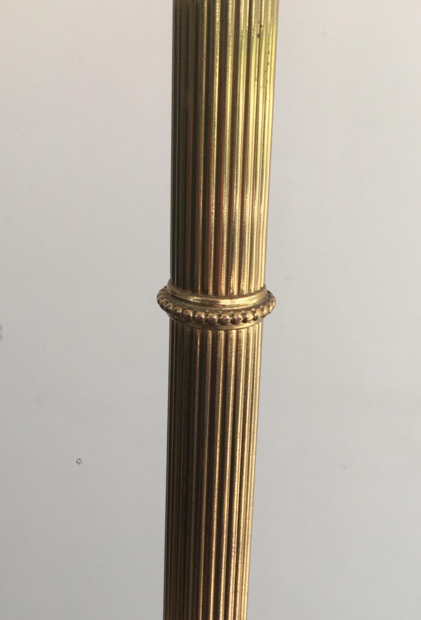 Neoclassical Tripode Brass Floor Lamp  For Sale 2