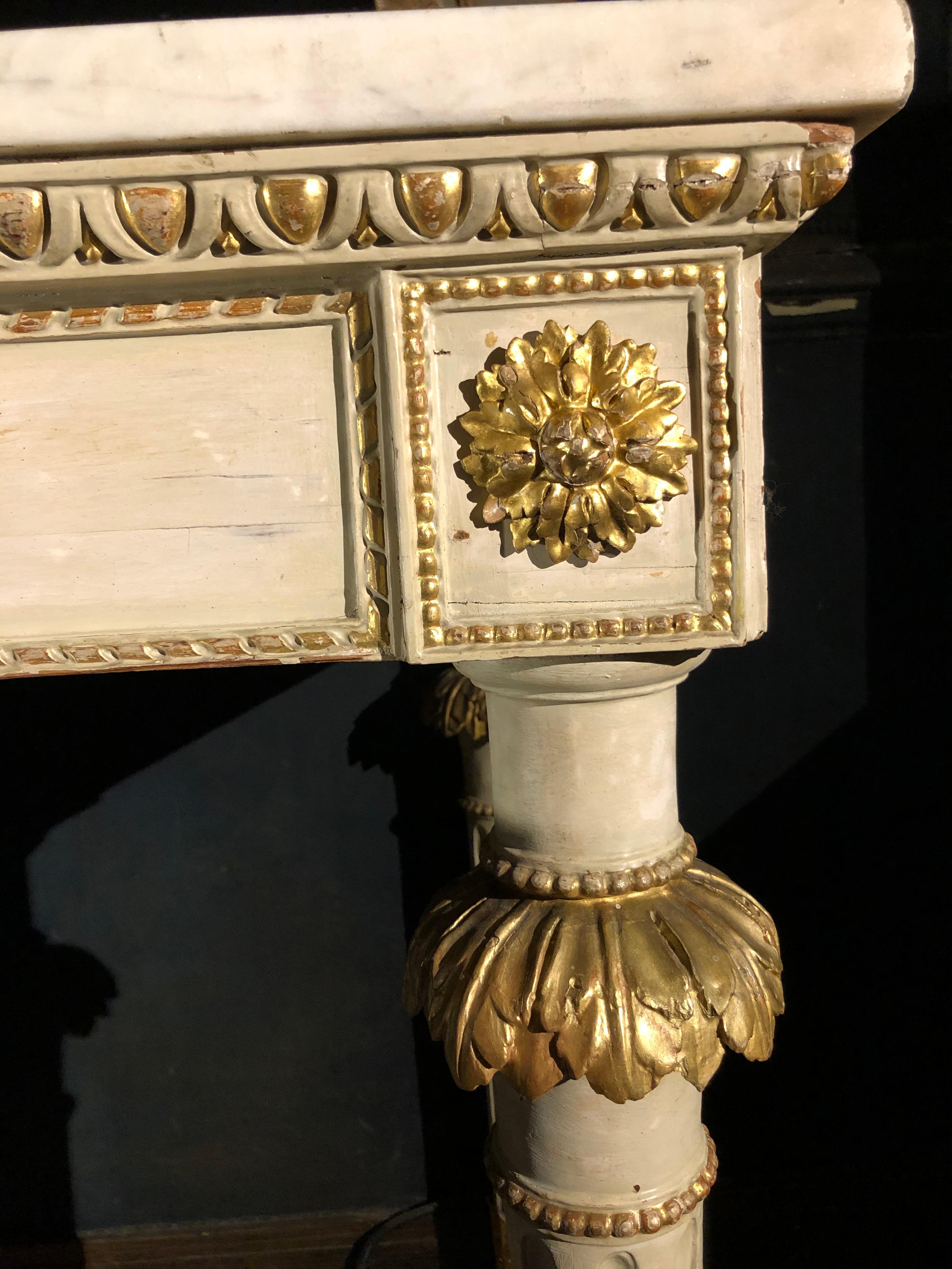 Gilt Neoclassical Tuscan Console For Sale
