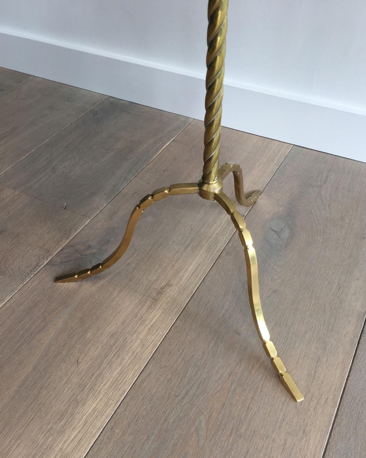 Mid-20th Century Neoclassical Twisted Brass Floor Lamp, circa 1960