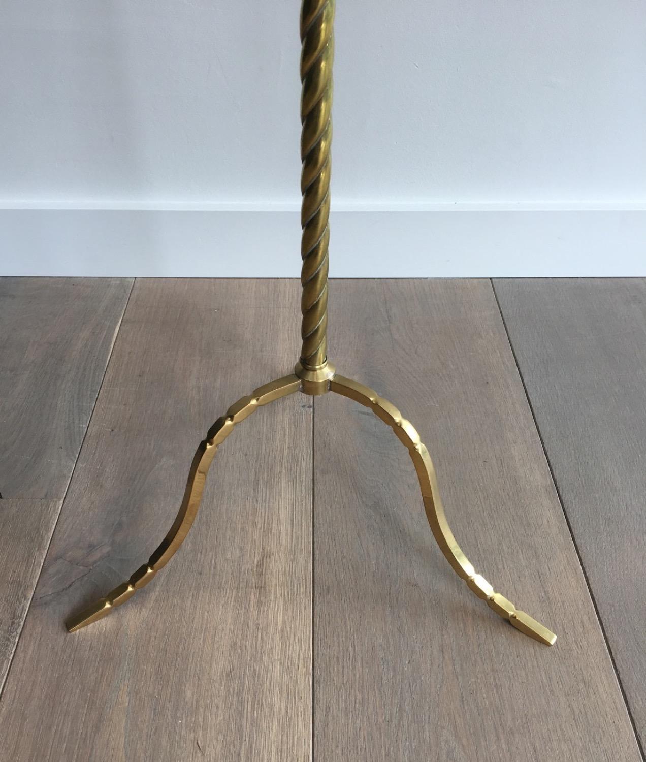 Neoclassical Twisted Brass Floor Lamp, circa 1960 1