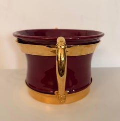 Neoclassical Two Handled Porcelain Centerpiece with Gilded Frame by Houy Pouizo