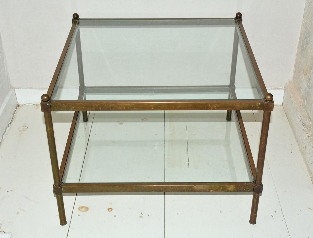 vintage brass and glass coffee table