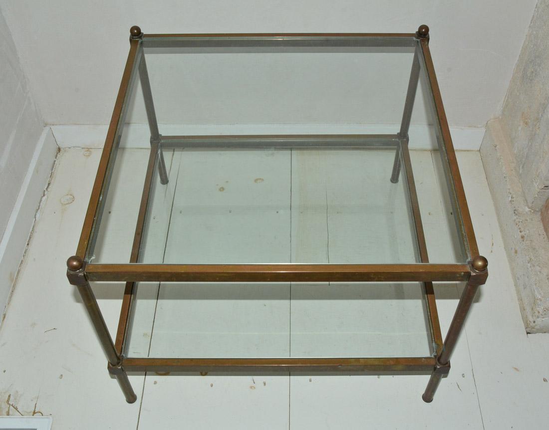 two tier glass coffee table