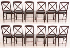 Neoclassical Upholstered Mahogany Folding Chair 12