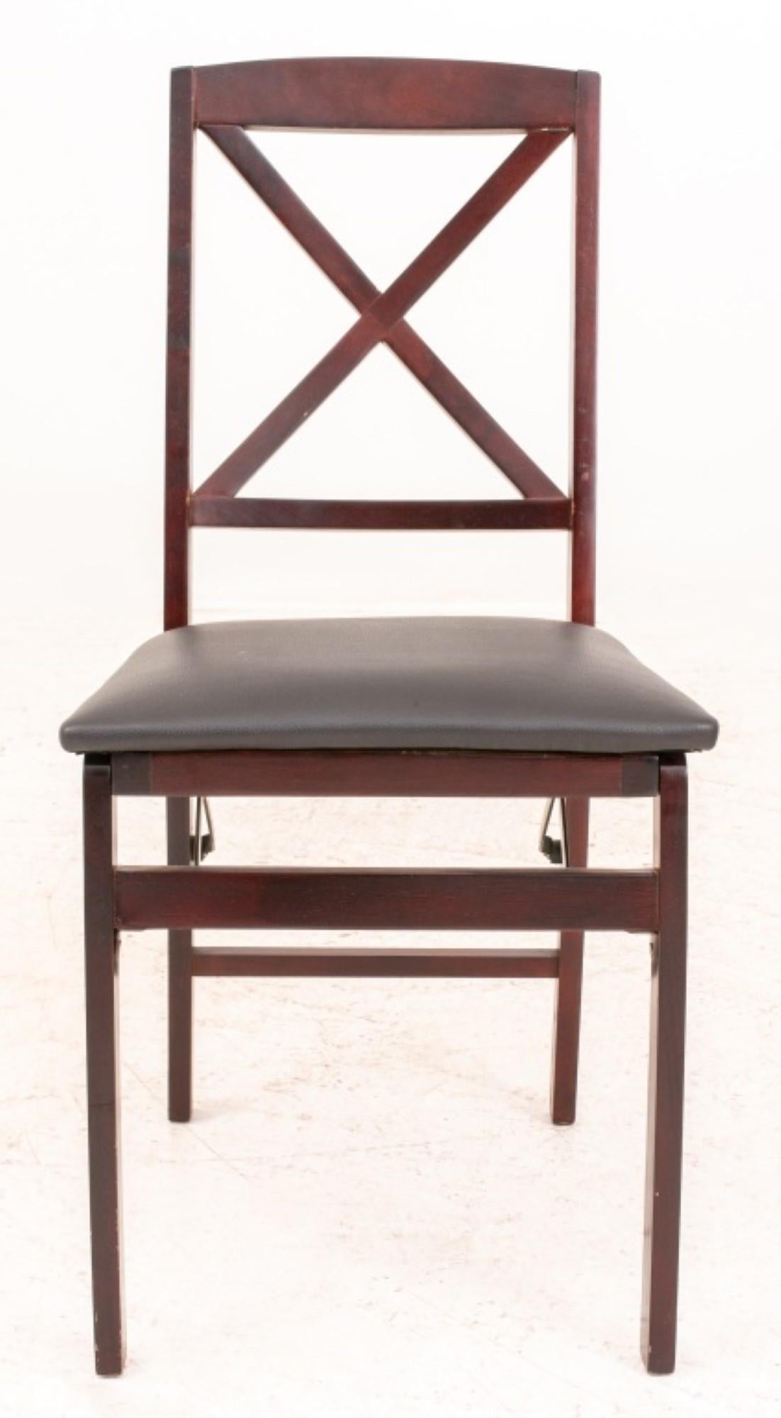 Contemporary Neoclassical Upholstered Mahogany Folding Chair 12 For Sale