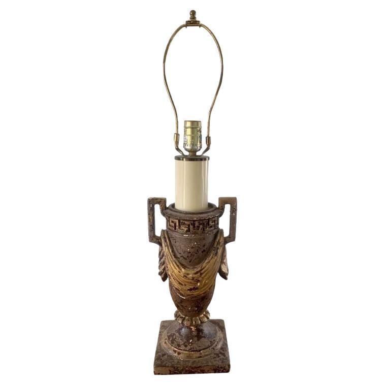 Neoclassical Urn Form Greek Key Table Lamp For Sale