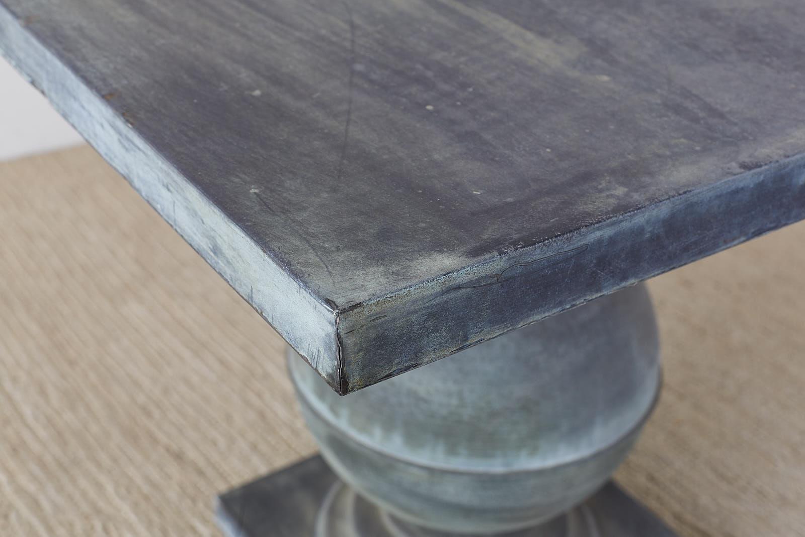 Neoclassical Urn Zinc Pedestal Dining or Centre Table 4