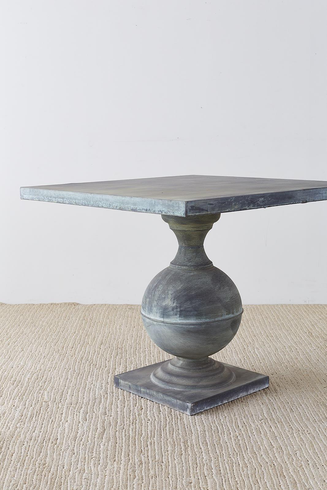 Neoclassical Urn Zinc Pedestal Dining or Centre Table 11