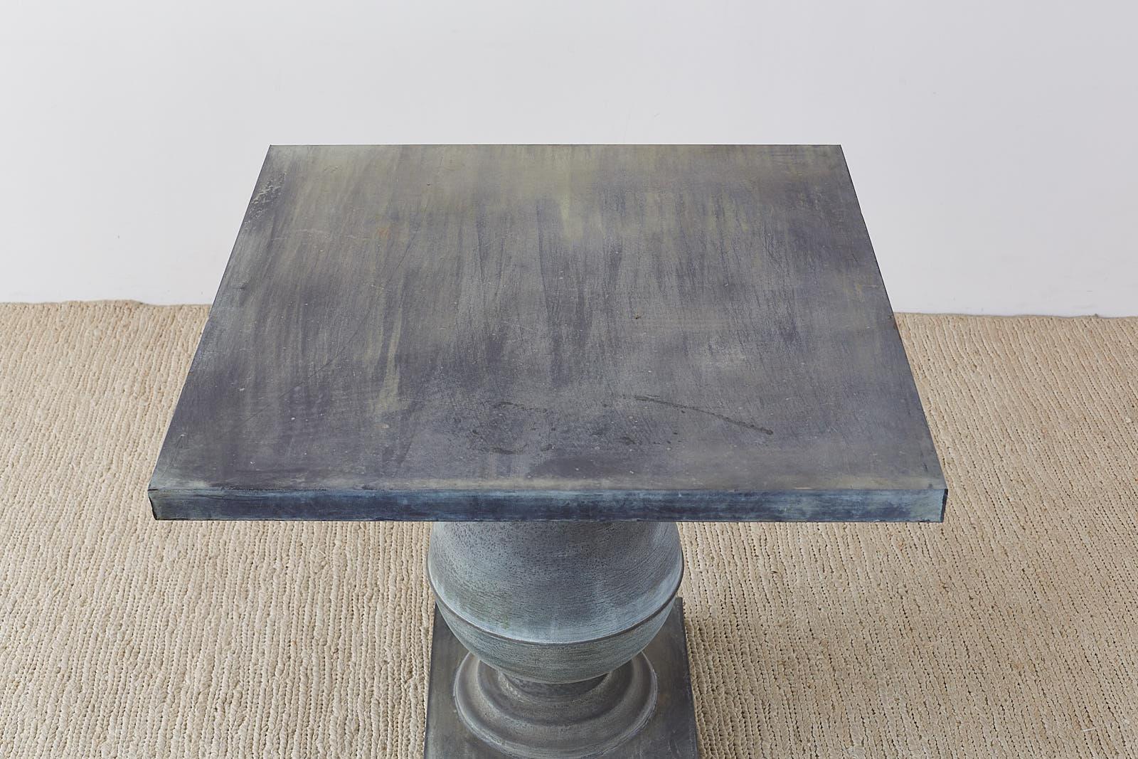 Neoclassical Urn Zinc Pedestal Dining or Centre Table In Good Condition In Rio Vista, CA