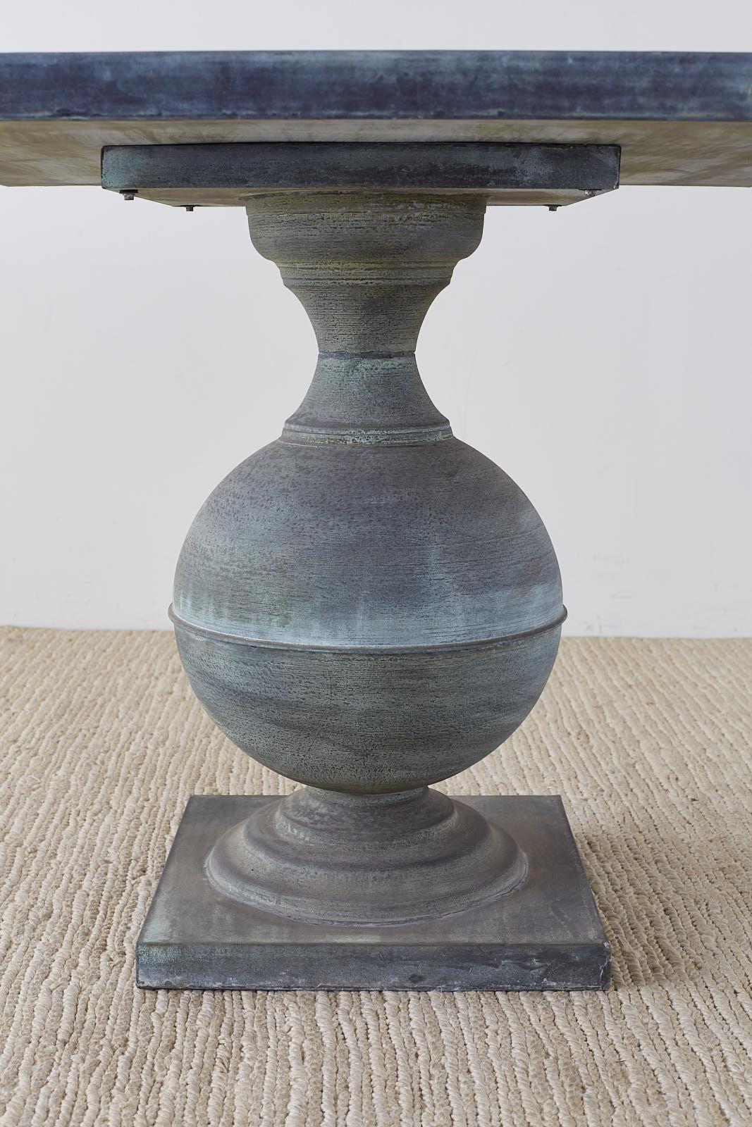 20th Century Neoclassical Urn Zinc Pedestal Dining or Centre Table