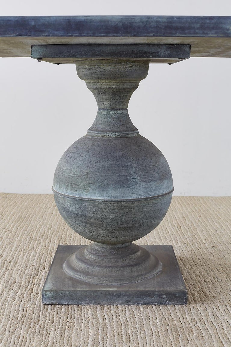 Neoclassical Urn Zinc Pedestal Dining or Centre Table at 1stDibs