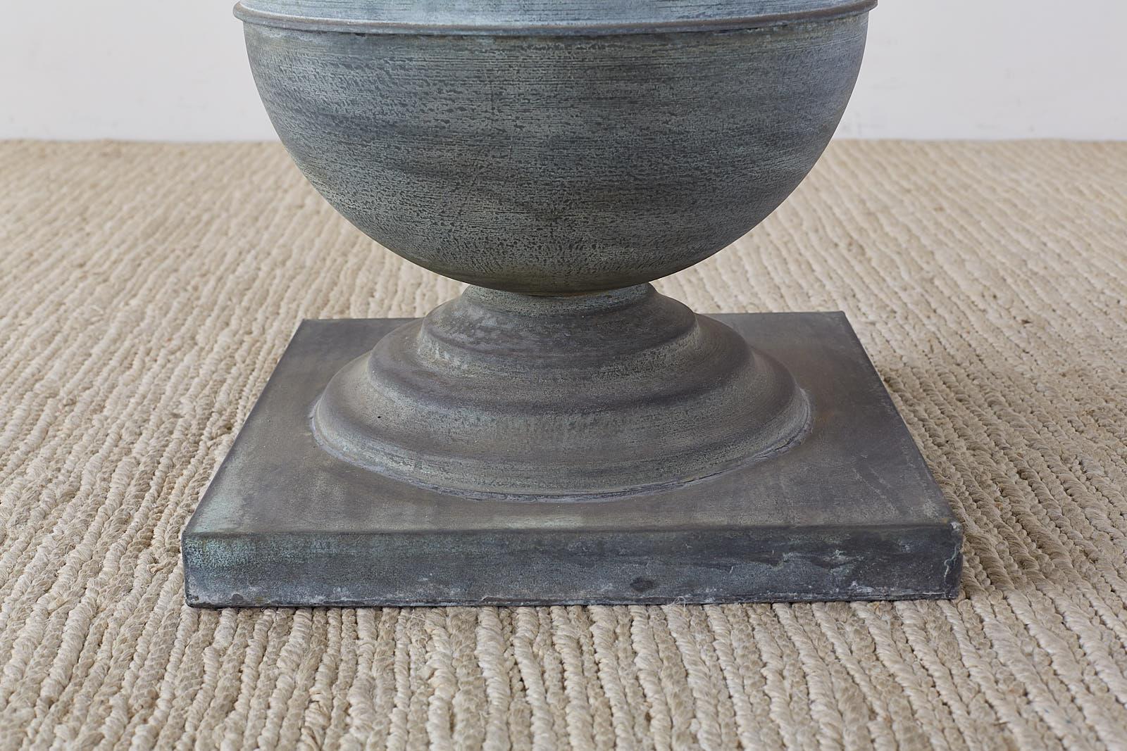 Neoclassical Urn Zinc Pedestal Dining or Centre Table 1