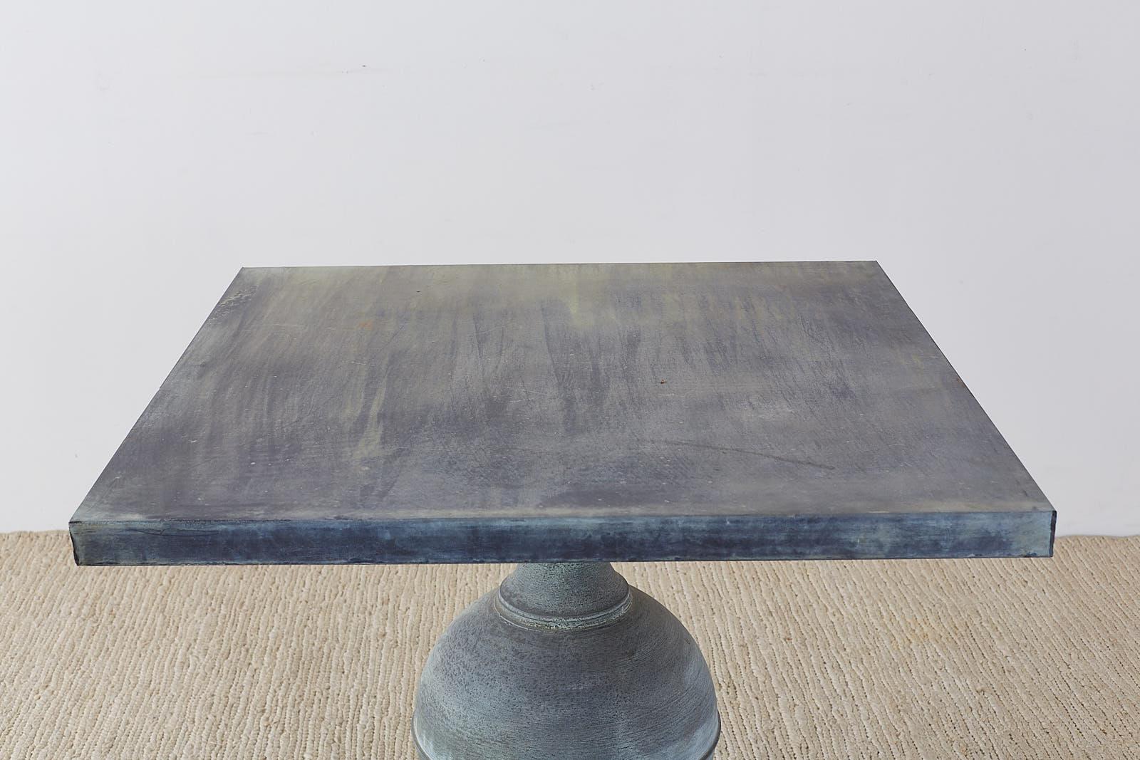 Neoclassical Urn Zinc Pedestal Dining or Centre Table 2