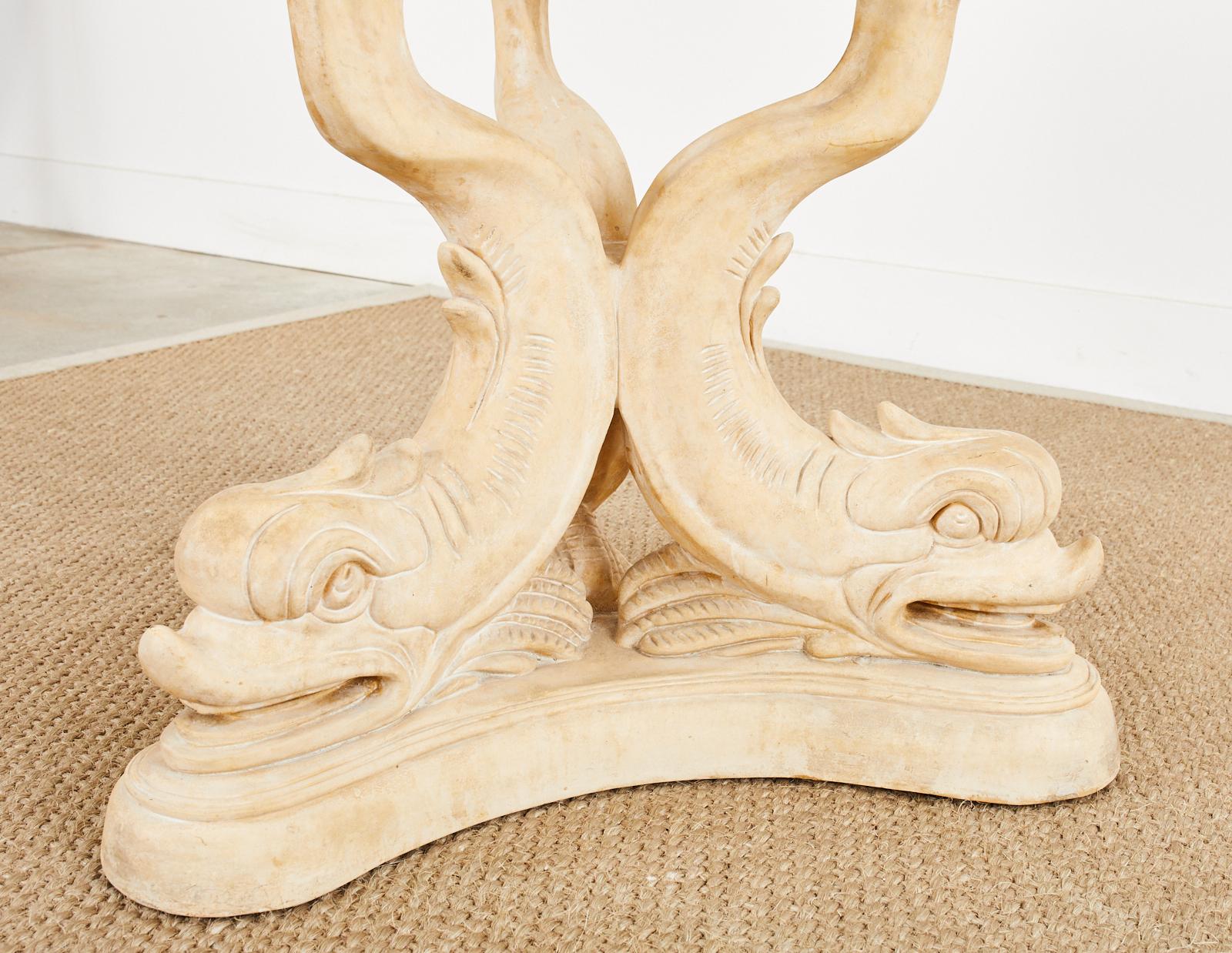 Neoclassical Venetian Grotto Style Dolphin Center Table For Sale 7