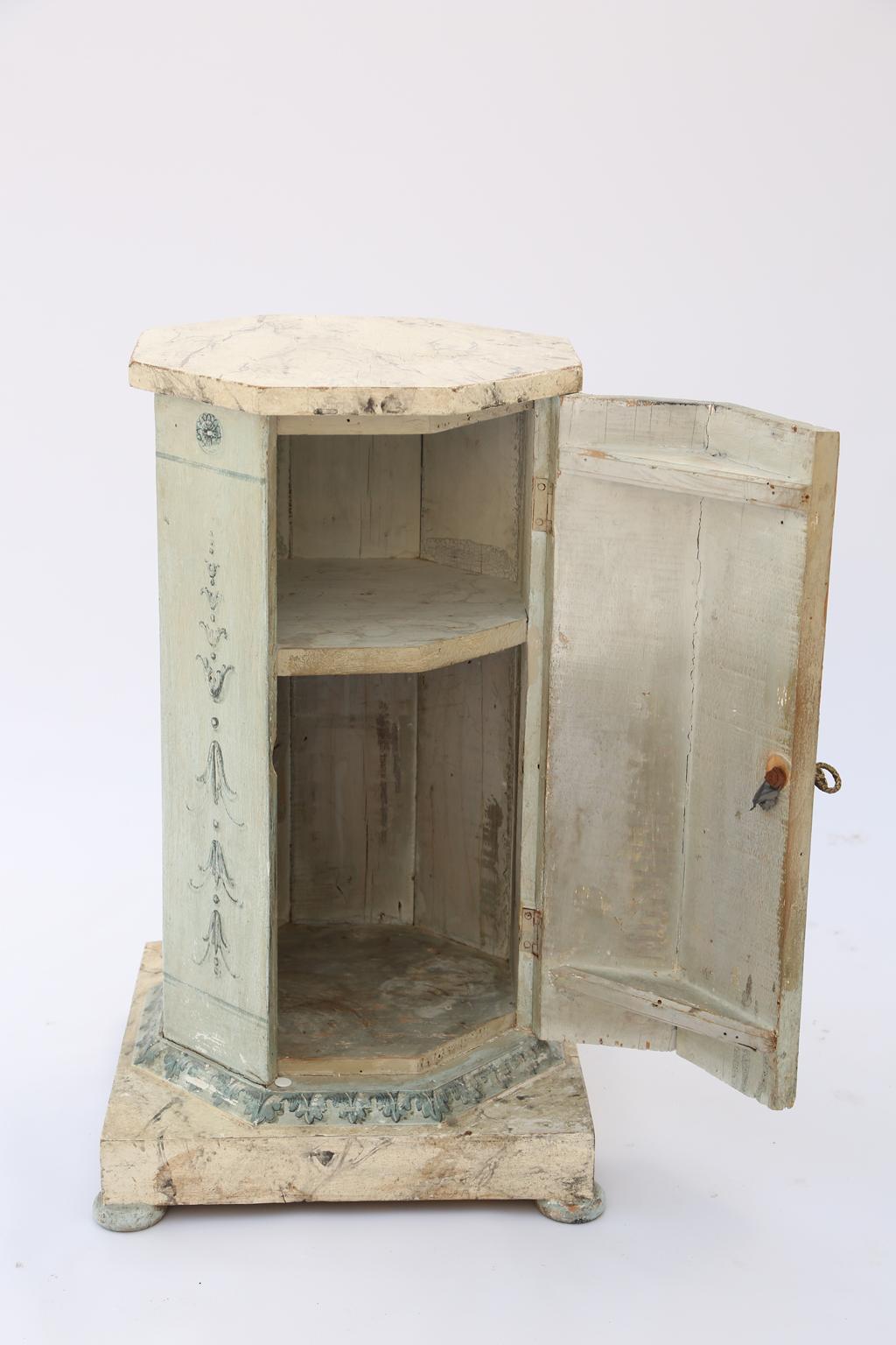 Wood Neoclassical Venetian Painted Pot Stand Pedestal