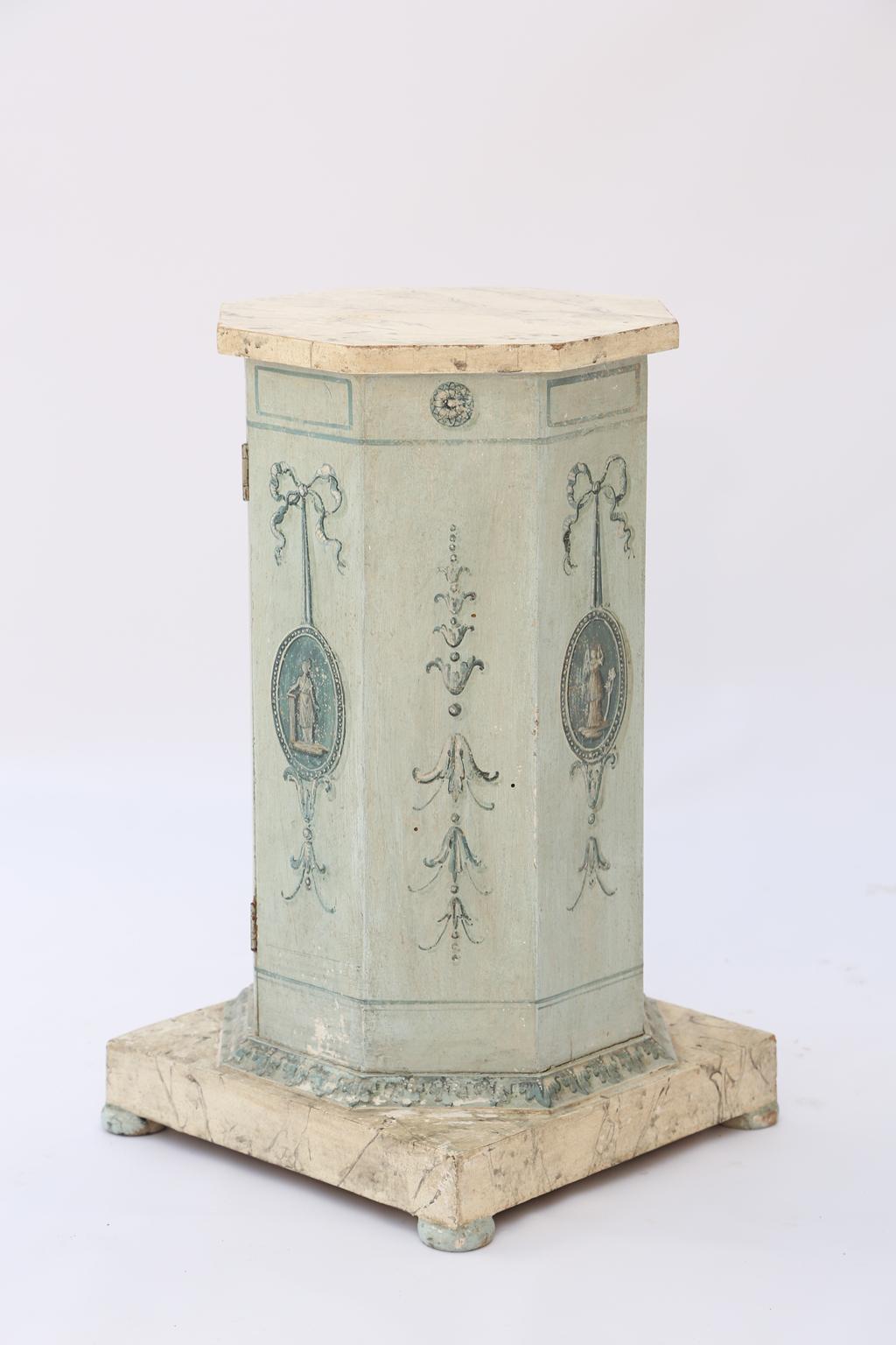 Neoclassical Venetian Painted Pot Stand Pedestal 1