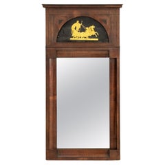 Neoclassical Verre Eglomise and Mahogany Mirror Neoclassical Verre Eglomise and Mahogany Mirror