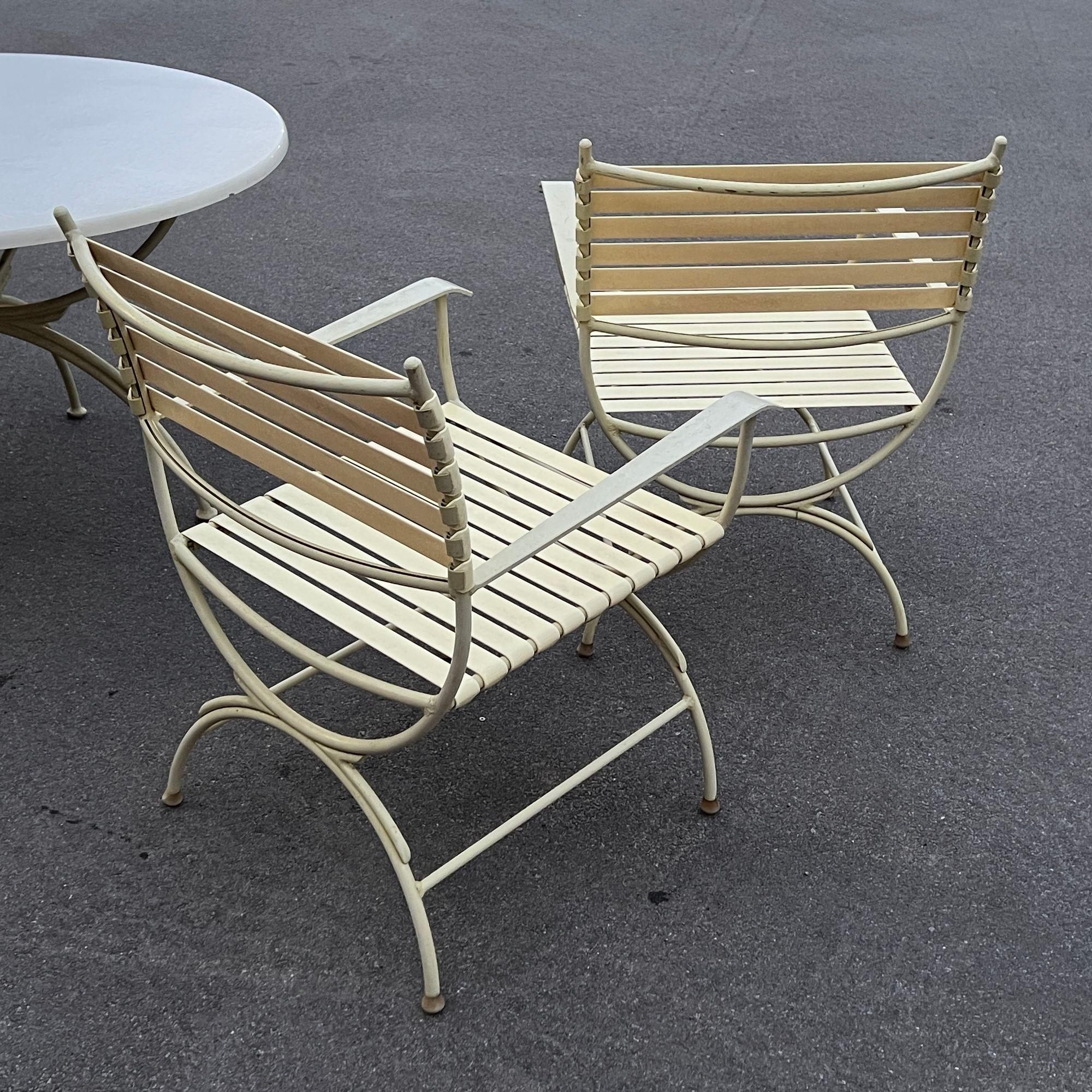 Americano Sedie da pranzo vintage neoclassiche per patio/esterno, S/4 in vendita