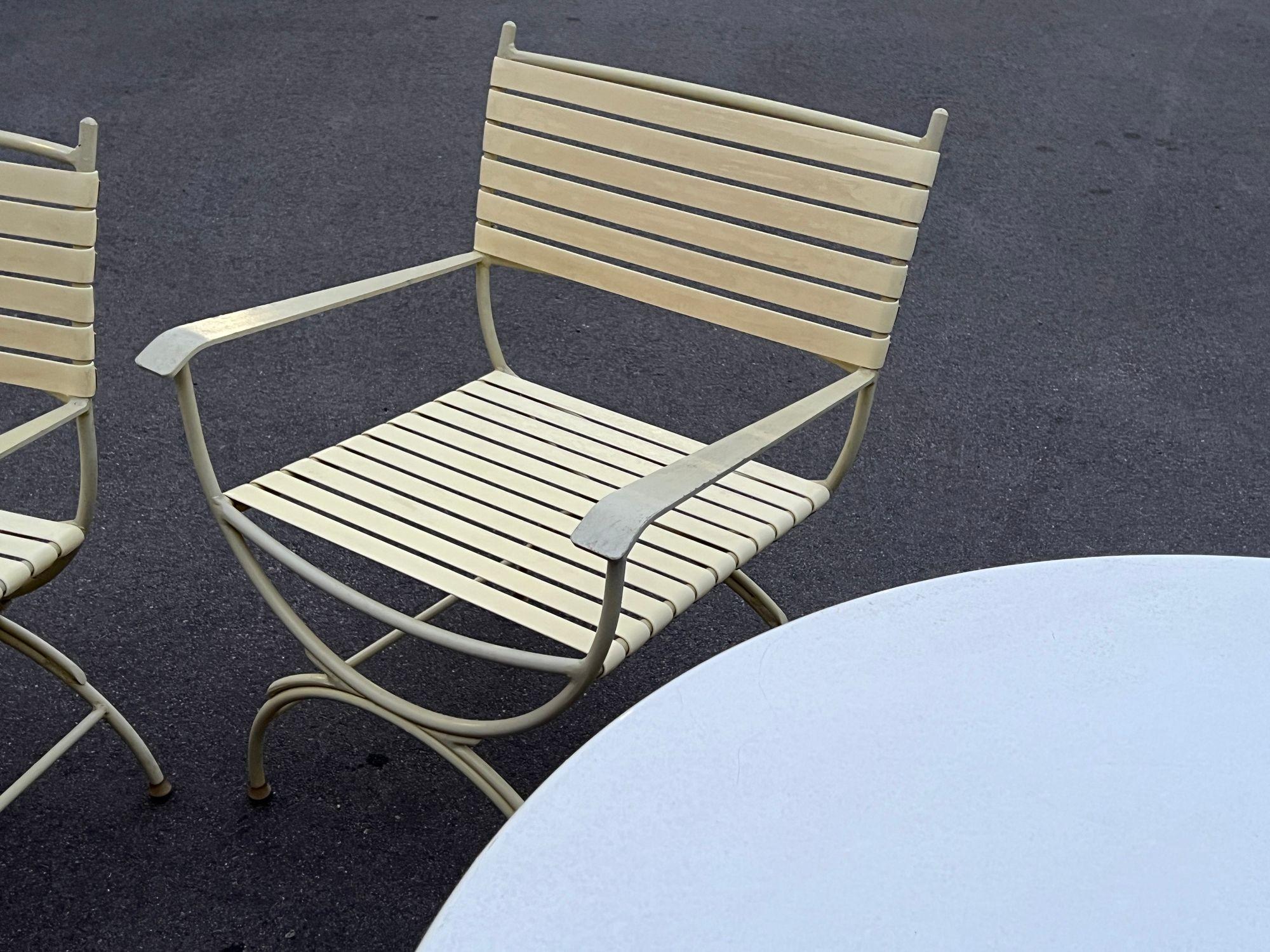 Alluminio Sedie da pranzo vintage neoclassiche per patio/esterno, S/4 in vendita