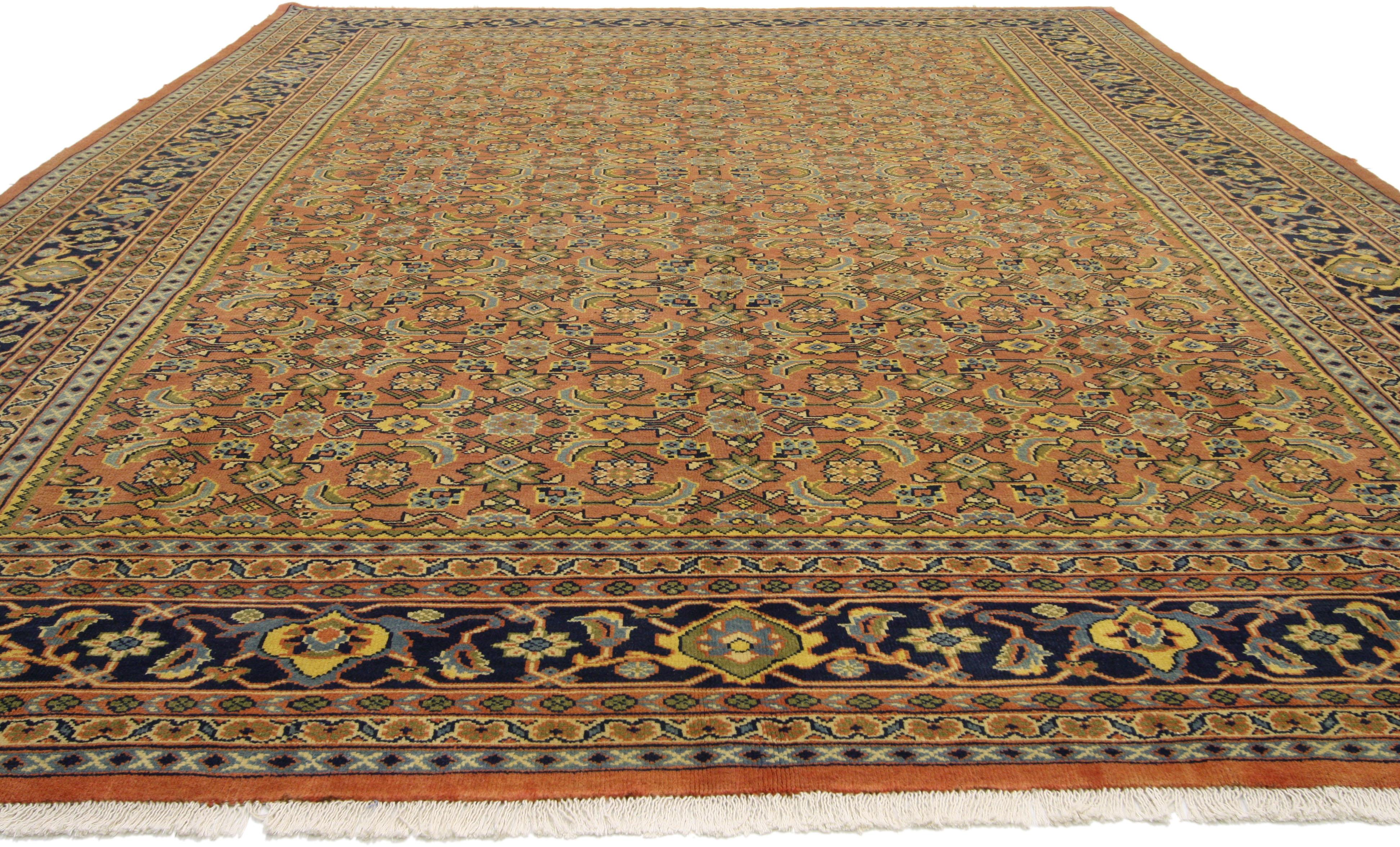 Neoclassico Tappeto persiano d'epoca Mahal con stile Arts & Crafts in vendita