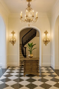 Appliques murales néoclassiques avec fausse peinture or métallisé sur métal, années 1980