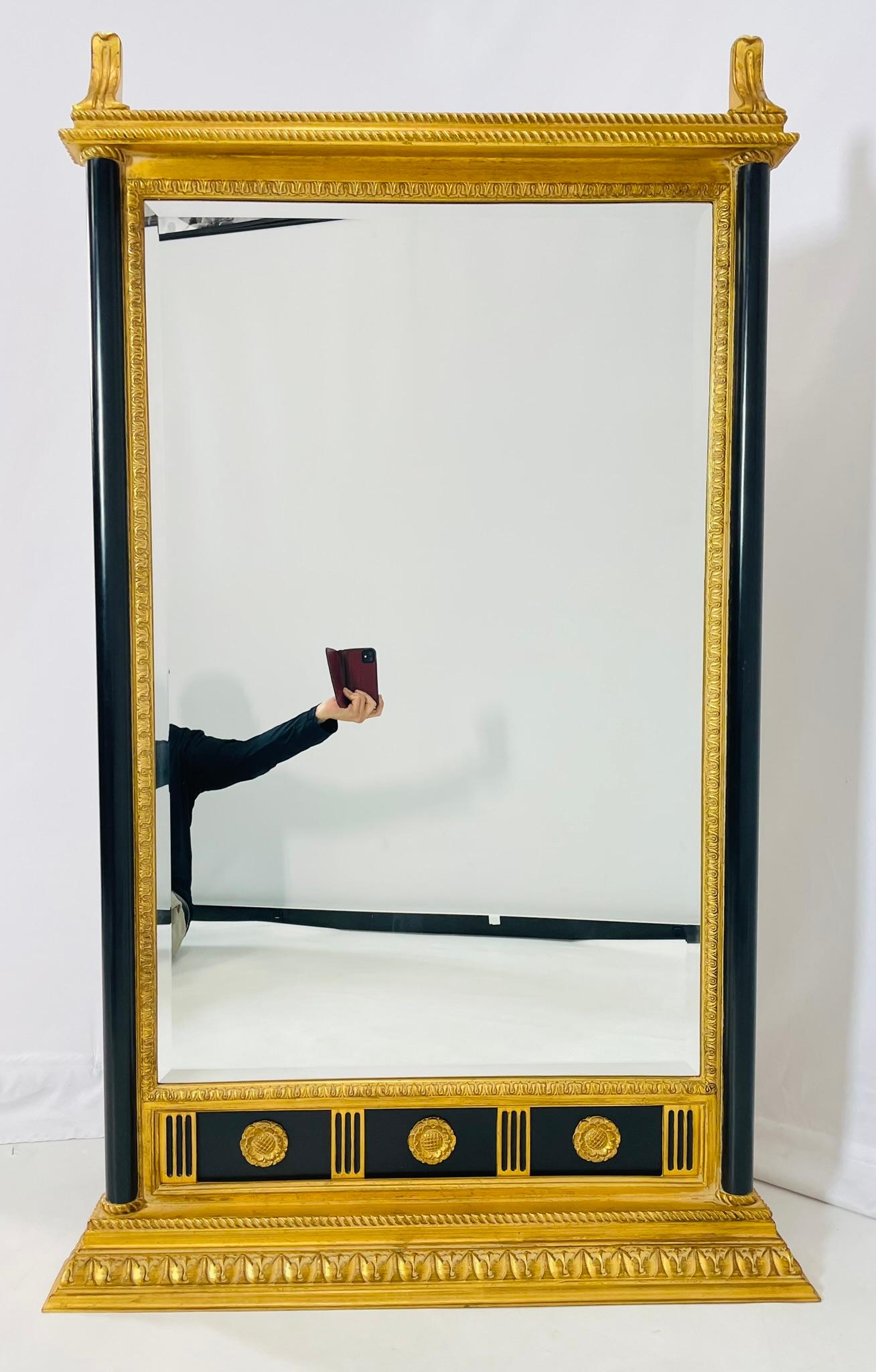 Neoclassical Revival Neoclassical Wall Mirror by Carol Canner for Carver's Guild, Signed For Sale