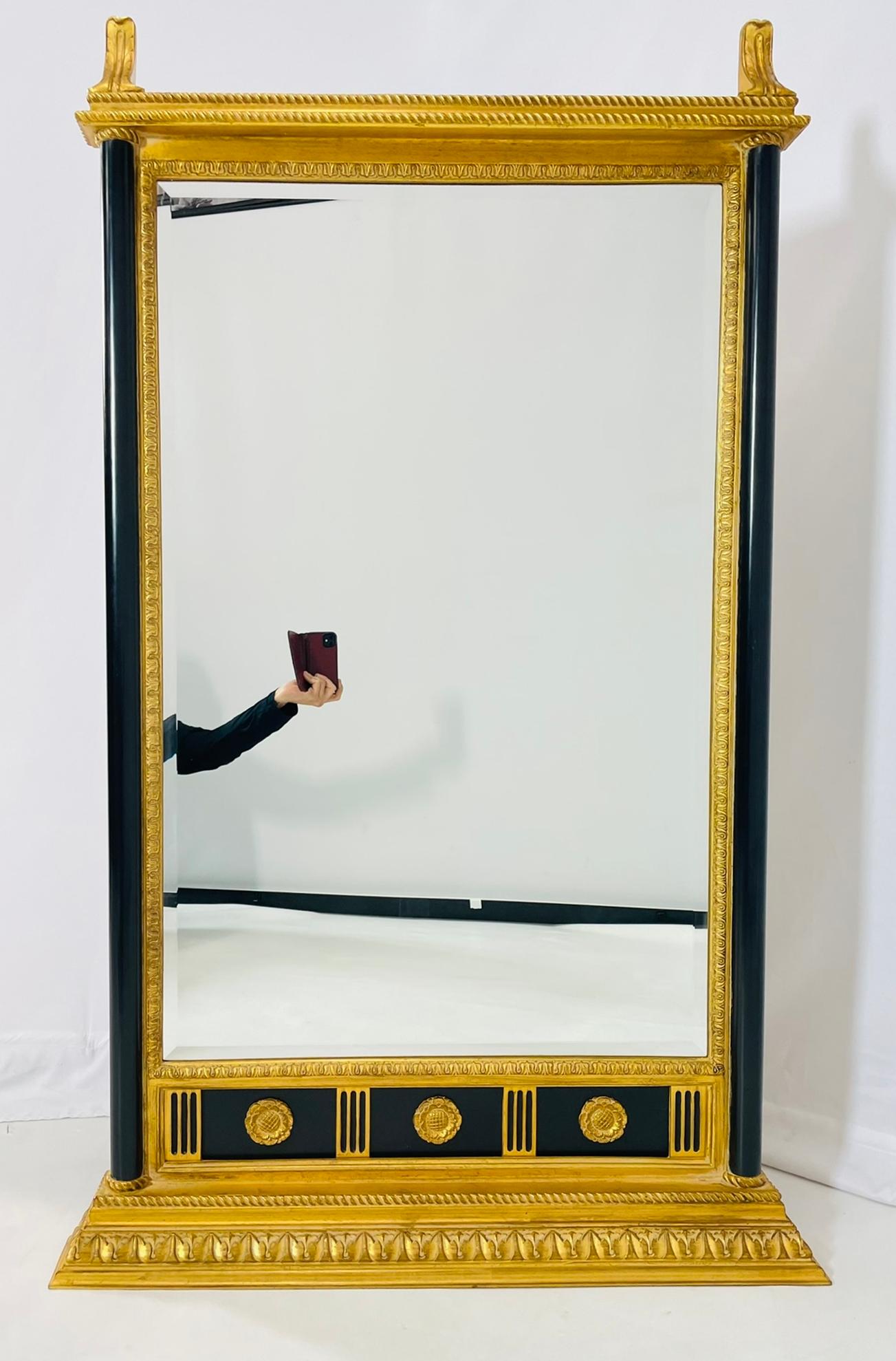 American Neoclassical Wall Mirror by Carol Canner for Carver's Guild, Signed For Sale