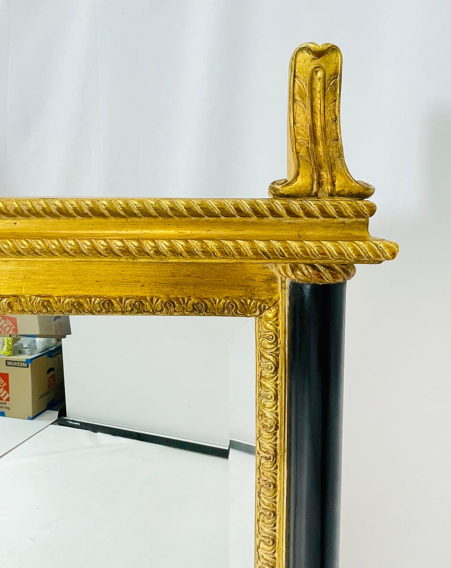 Hand-Crafted Neoclassical Wall Mirror by Carol Canner for Carver's Guild, Signed For Sale