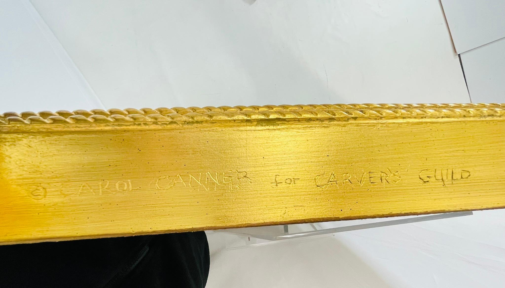 Late 20th Century Neoclassical Wall Mirror by Carol Canner for Carver's Guild, Signed For Sale