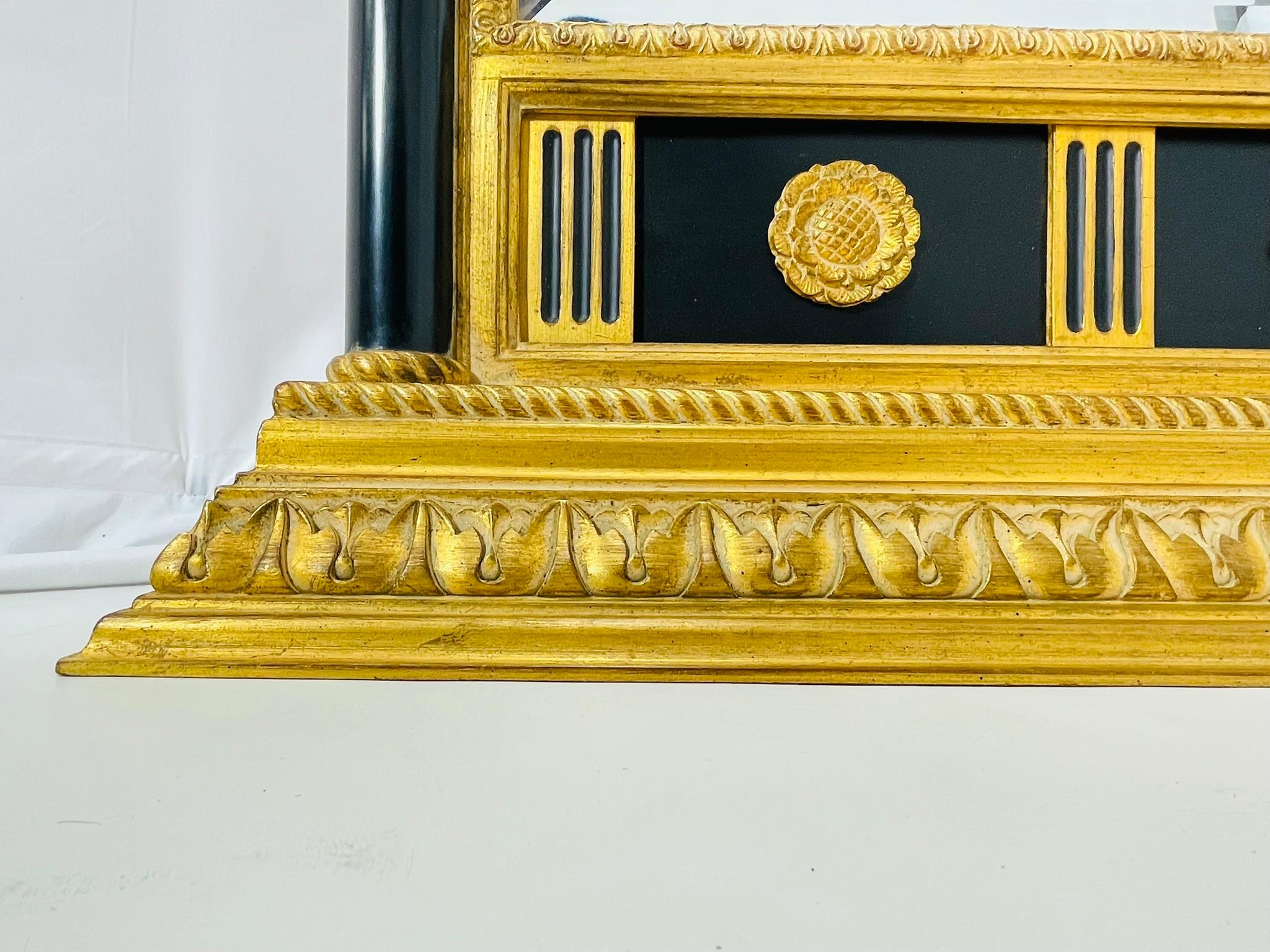 Wood Neoclassical Wall Mirror by Carol Canner for Carver's Guild, Signed For Sale