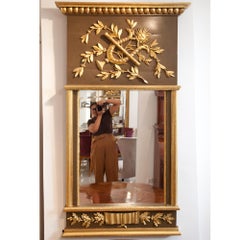 Neoclassical Wall Mirror with Gilt Lyre Ornament, France, circa 1800